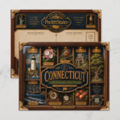 Connecticut Shadow Box 3D Figurine Staat Postkarte (Vorne/Hinten)