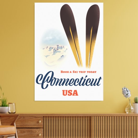 Connecticut Ski Leinwanddruck (Insitu (Wohnzimmer))