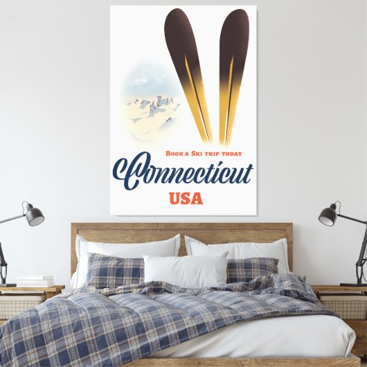 Connecticut Ski Leinwanddruck (Insitu (Schlafzimmer))