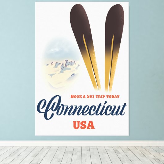 Connecticut Ski Leinwanddruck (Insitu (Holzboden))