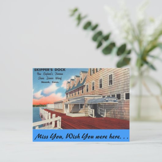 Connecticut, Skipper's Dock Postkarte (Stehend Vorderseite)