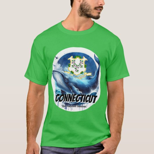 Connecticut Sperm Whale State Animal Watercolor Ar T-Shirt (Vorderseite)
