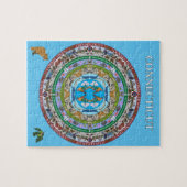 Connecticut Staat Mandala Puzzle (Horizontal)