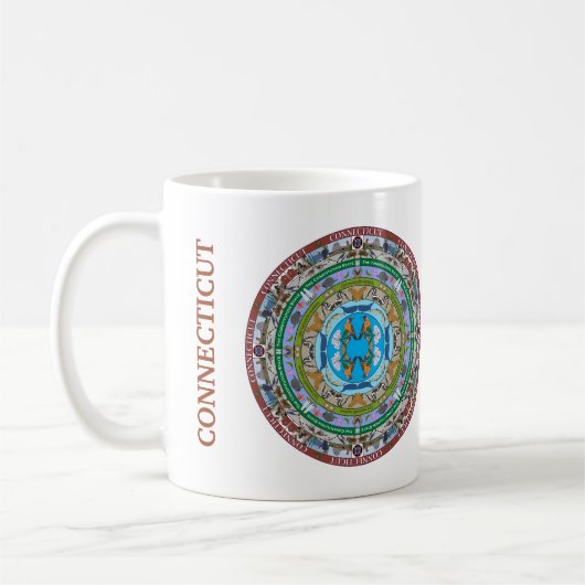 Connecticut Staat Mandala Tasse (Links)