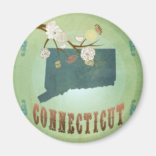 Connecticut Staat Map - Green Magnet