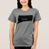 Connecticut Staat Map Tri-Blend Shirt (Vorderseite)