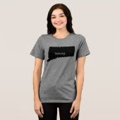 Connecticut Staat Map Tri-Blend Shirt (Vorderseite voll)