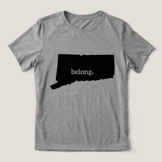 Connecticut Staat Map Tri-Blend Shirt (Design Vorderseite)