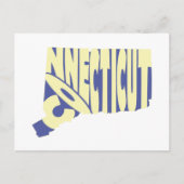 Connecticut Staat Name Word Art Yellow Postkarte (Vorderseite)