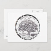 Connecticut Staat Quarter Postkarte (Vorne/Hinten)