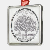 Connecticut Staat Quarter Silbernes Ornament (Links)