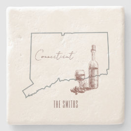 Connecticut Staat Weinflasche Steinuntersetzer