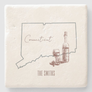 Connecticut Staat Weinflasche Steinuntersetzer