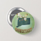 Connecticut-Staats-Karte - Grün Button (Vorne & Hinten)
