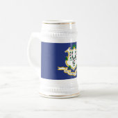 Connecticut Staatsflagge Bierglas (Vorderseite Links)