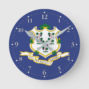 Connecticut Staatsflagge Runde Wanduhr