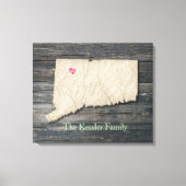 Connecticut Staatsumriss Leinwanddruck (Vorderseite)