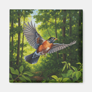 Connecticut Staatsvogel Amerikanische Rotdrossel Magnet