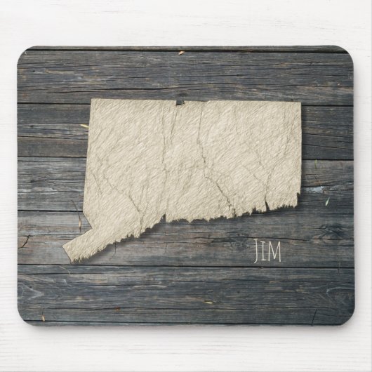 Connecticut State Outline Mouse Pad | Office Decor Mousepad (Vorne)