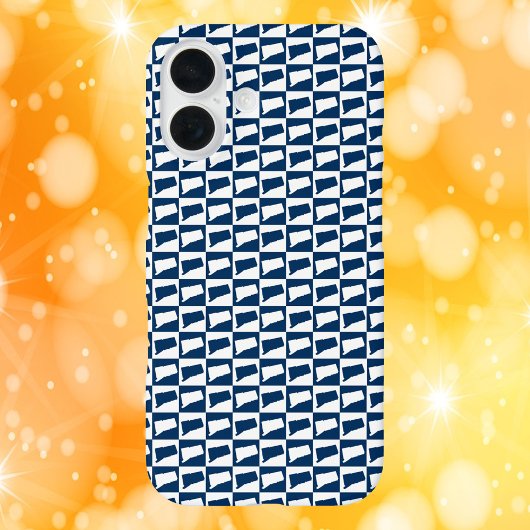 Connecticut State Silhouette Pattern Blue White Case-Mate iPhone Hülle