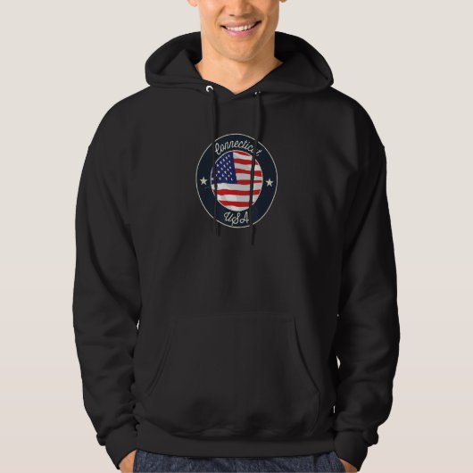 Connecticut State Souvenir Retro Graphic Hoodie (Vorderseite)