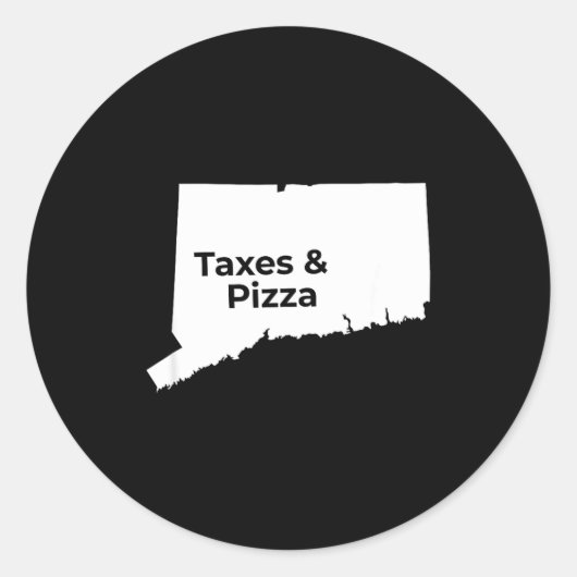 Connecticut Taxes &amp; Connecticut Zza  Runder Aufkleber (Vorderseite)