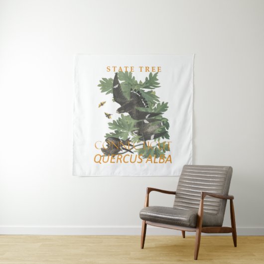 Connecticut-Territoriumsbaum Die Charter-Eiche Wandteppich (Beispiel)