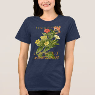 Connecticut-Territoriumsblume Mirabilis jalapa Tri-Blend Shirt