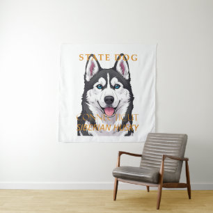 Connecticut Territory Dog Siberian Husky Wandteppich