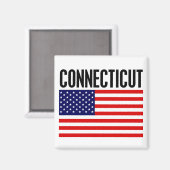 Connecticut, US Flagge Magnet (Vorderseite/Rückseite)