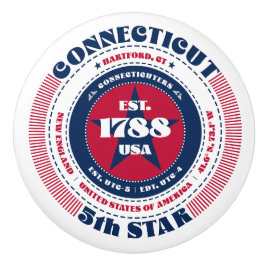 Connecticut US Staat Red White Blue Typografie Keramikknauf