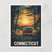 Connecticut USA Art Vintage Travel Postkarte (Vorderseite)