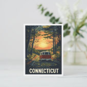 Connecticut USA Art Vintage Travel Postkarte (Stehend Vorderseite)