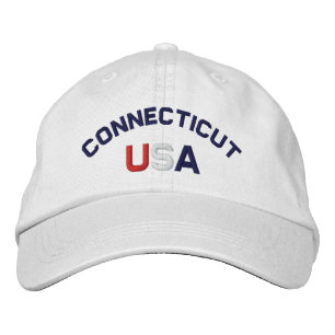 Connecticut USA bestickt mit White Hat Bestickte Baseballkappe