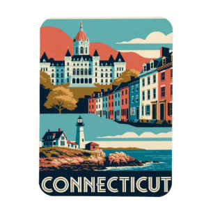 Connecticut USA New England Küste Historische Reis Magnet