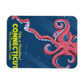 Connecticut USA Octopus Vintage Reiseplakat Magnet (Horizontal)