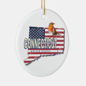 Connecticut vereinte Staaten Retrokarte Staat Vint Keramik Ornament (Rechts)