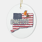 Connecticut vereinte Staaten Retrokarte Staat Vint Keramik Ornament (Links)