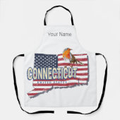 Connecticut vereinte Staaten Retrokarte Staat Vint Schürze (Vorderseite)