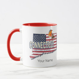Connecticut vereinte Staaten Retrokarte Staat Vint Tasse