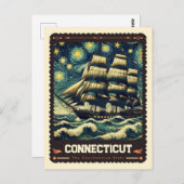 Connecticut | Vincent Van Gogh Inspiriert Postkarte (Vorne/Hinten)