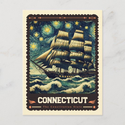 Connecticut | Vincent Van Gogh Inspiriert Postkarte (Vorderseite)