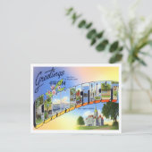 Connecticut Vintage Großbuchstaben Postkarte (Stehend Vorderseite)