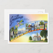 Connecticut Vintage Großbuchstaben Postkarte (Vorne/Hinten)
