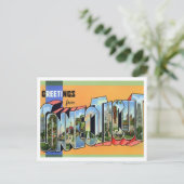 Connecticut Vintage Großbuchstaben Postkarte (Stehend Vorderseite)