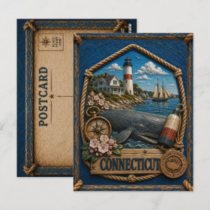 Connecticut Vintage Reise Postkarte