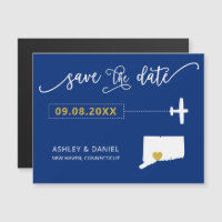 Connecticut Wedding Save the Date Card, Map