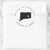 Connecticut Wedding Welcome Sticker Tag Black Gold (Tasche)