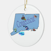 Connecticut-Weihnachtsbaum-Verzierung Keramik Ornament (Links)