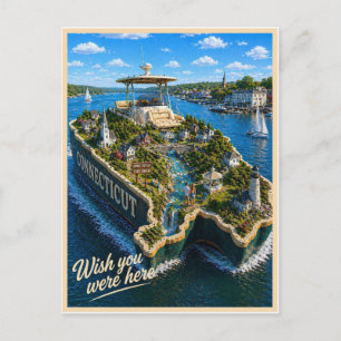Connecticut   Wish You Were Here   State-Serie Postkarte